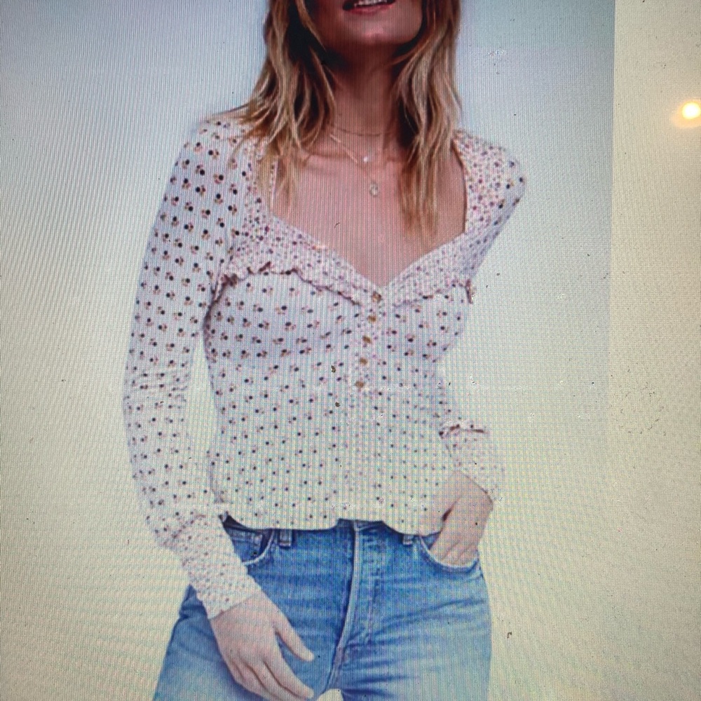 Free People Ruffled Sweetheart Top